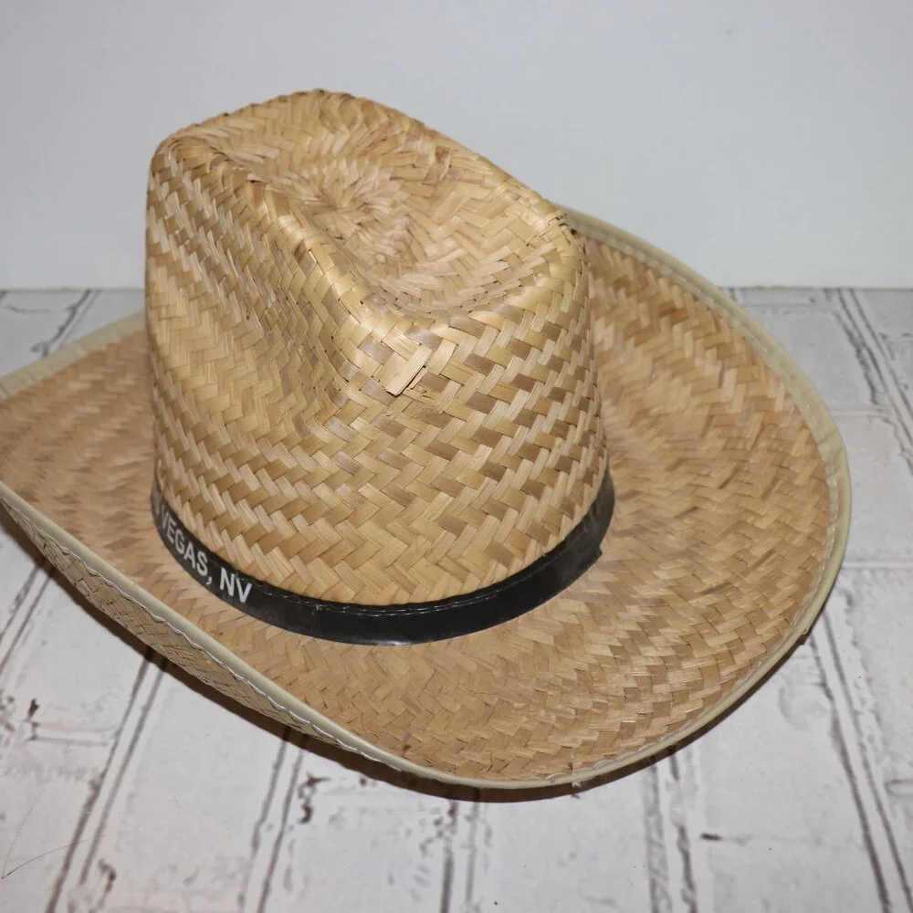 🤠✨ Vintage Straw Cowboy Hat – The New Frontier Hotel & Casino Las Vegas